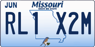 MO license plate RL1X2M