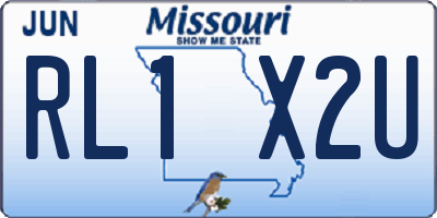 MO license plate RL1X2U