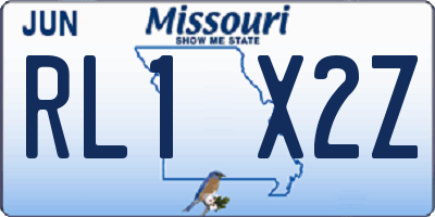 MO license plate RL1X2Z