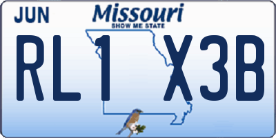 MO license plate RL1X3B