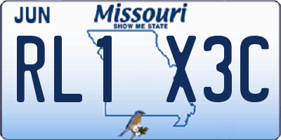 MO license plate RL1X3C