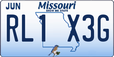 MO license plate RL1X3G