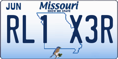 MO license plate RL1X3R