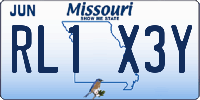 MO license plate RL1X3Y
