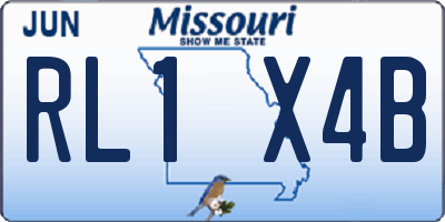 MO license plate RL1X4B