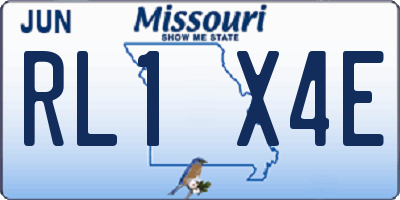 MO license plate RL1X4E