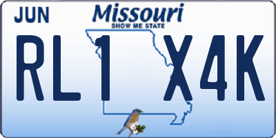 MO license plate RL1X4K
