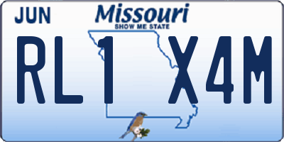 MO license plate RL1X4M