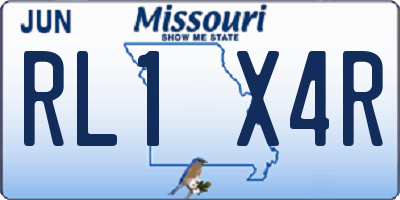 MO license plate RL1X4R