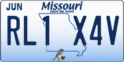 MO license plate RL1X4V