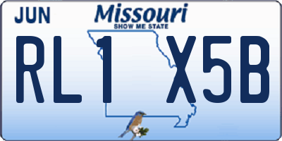 MO license plate RL1X5B