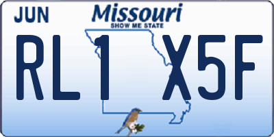 MO license plate RL1X5F