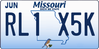 MO license plate RL1X5K