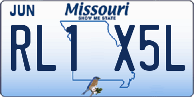 MO license plate RL1X5L