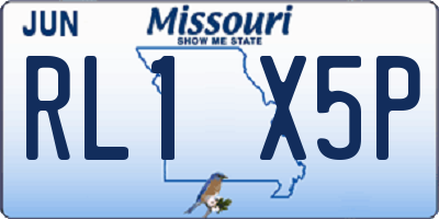 MO license plate RL1X5P