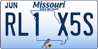 MO license plate RL1X5S