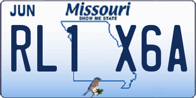 MO license plate RL1X6A