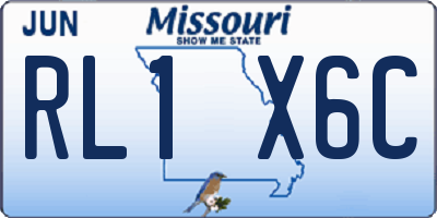MO license plate RL1X6C
