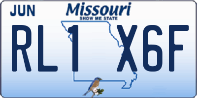 MO license plate RL1X6F
