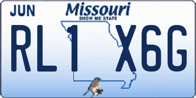 MO license plate RL1X6G