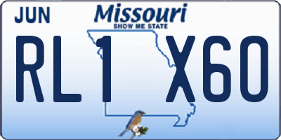 MO license plate RL1X6O