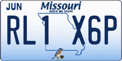 MO license plate RL1X6P