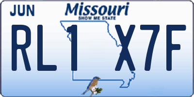 MO license plate RL1X7F