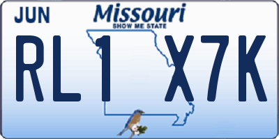 MO license plate RL1X7K