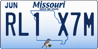 MO license plate RL1X7M