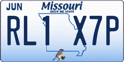 MO license plate RL1X7P