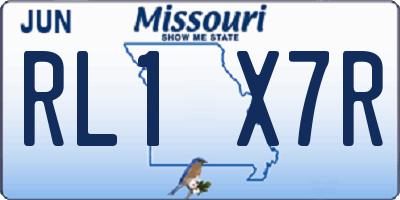 MO license plate RL1X7R