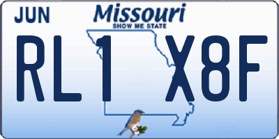 MO license plate RL1X8F