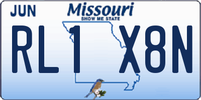 MO license plate RL1X8N