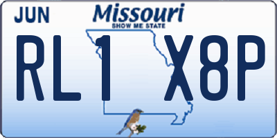 MO license plate RL1X8P