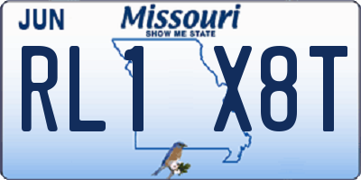 MO license plate RL1X8T