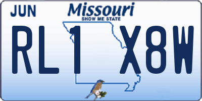 MO license plate RL1X8W