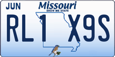 MO license plate RL1X9S