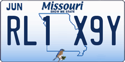 MO license plate RL1X9Y