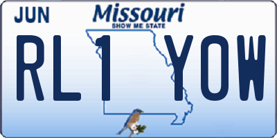 MO license plate RL1Y0W