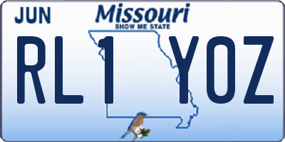 MO license plate RL1Y0Z
