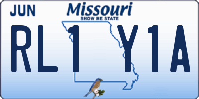 MO license plate RL1Y1A