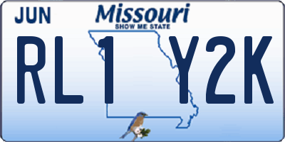 MO license plate RL1Y2K