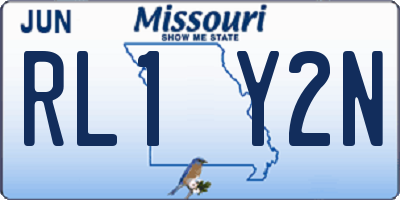 MO license plate RL1Y2N