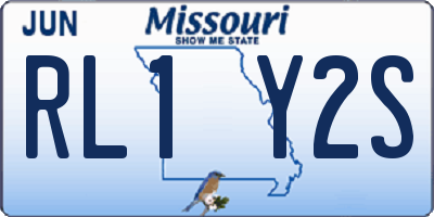 MO license plate RL1Y2S
