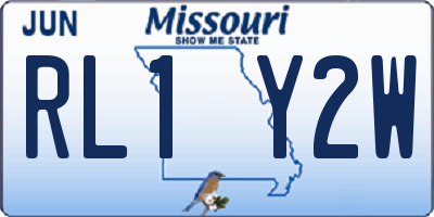 MO license plate RL1Y2W