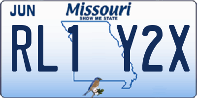 MO license plate RL1Y2X