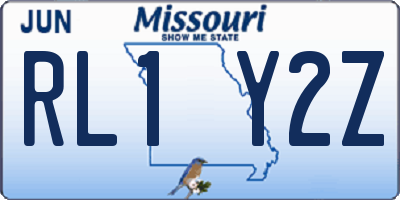 MO license plate RL1Y2Z