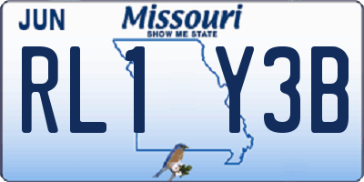 MO license plate RL1Y3B