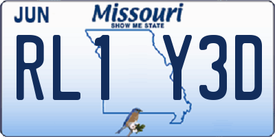 MO license plate RL1Y3D