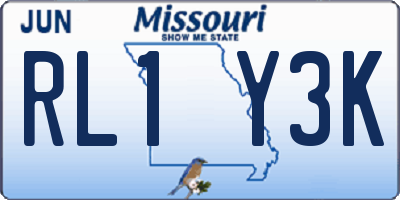 MO license plate RL1Y3K